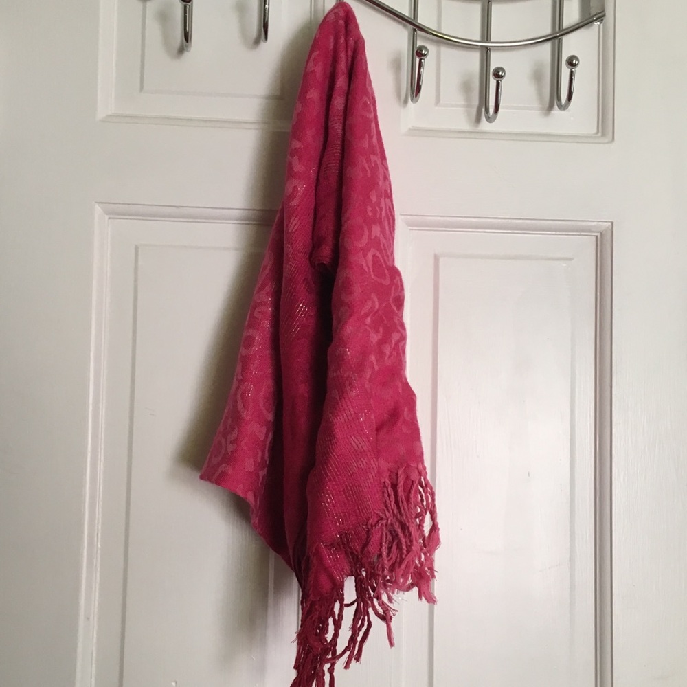 Pink Leopard Print Scarf